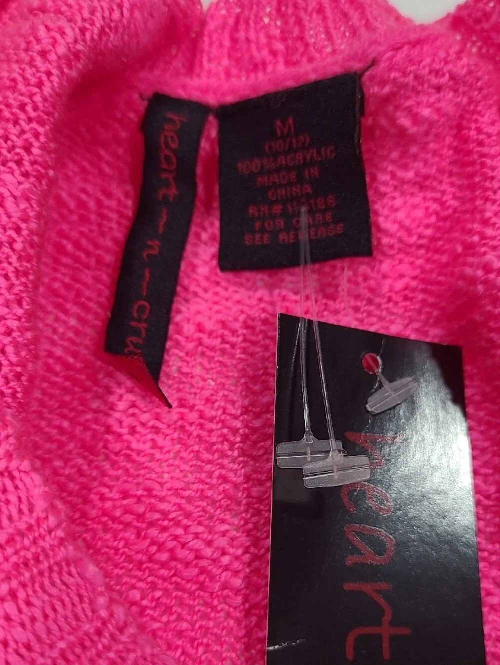 Heart N Crush Girls Bright Pink Anchor Knit Sweater - Sz M